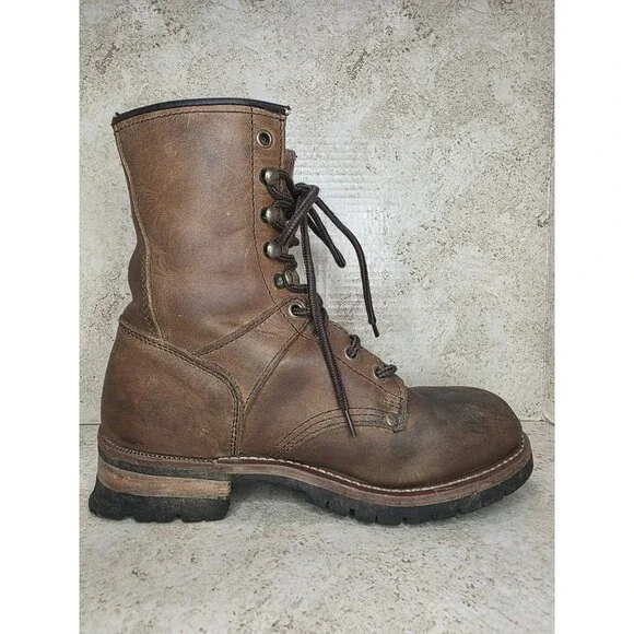 Ad Tec Work Boots Mens Sz 7M Brown Oil Tanned Leather Water Resistant 1427 Shoes - Picture 8 of 15